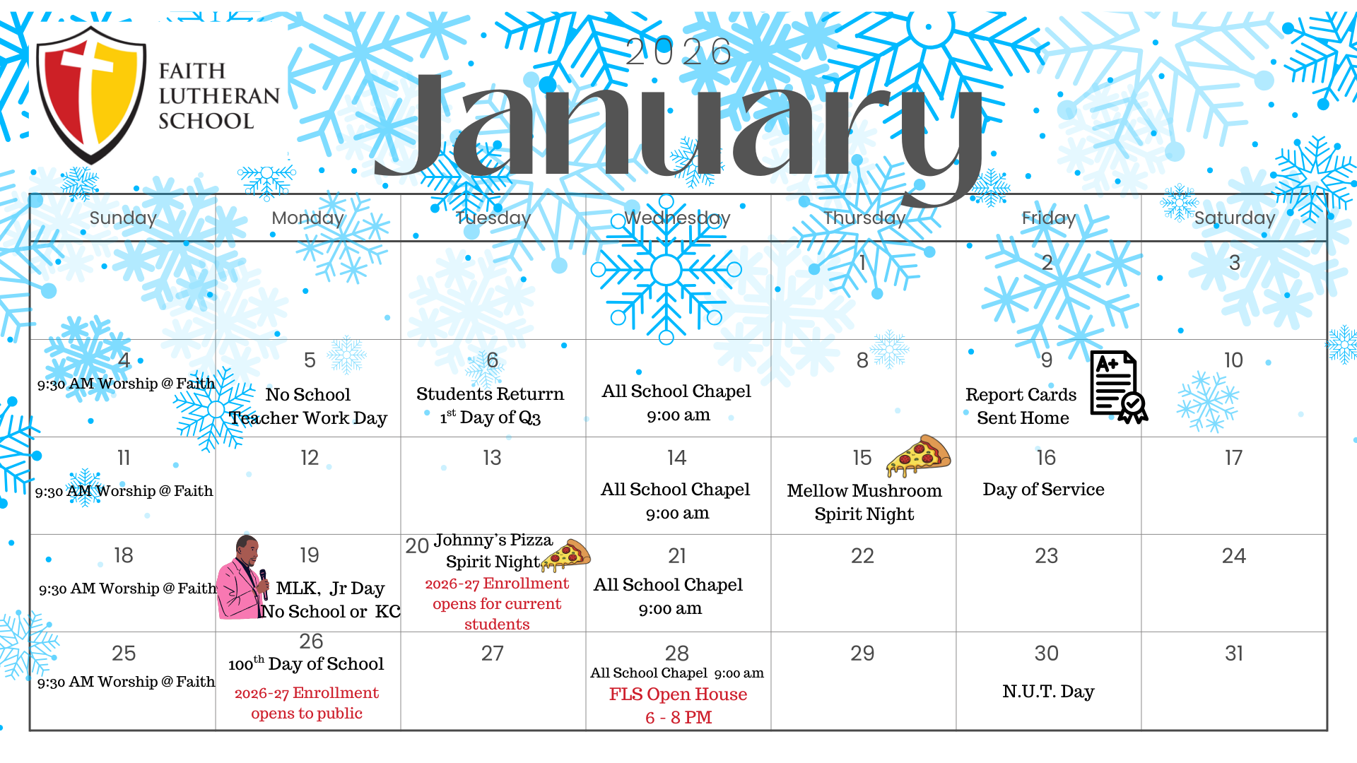 Jan calendar